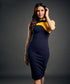 Torso Wave Paneled Ponte Bodycon Dress